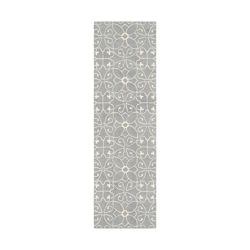 Scott 96 X 29 inch Medium Gray/Cream Rugs, Wool