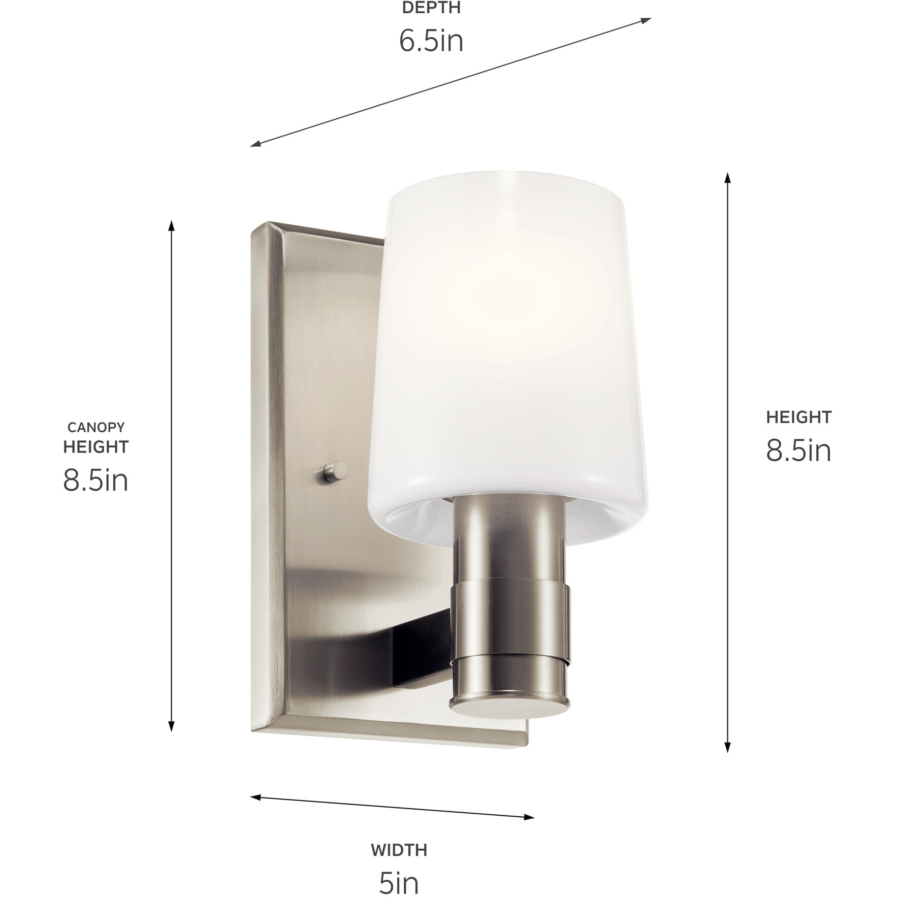 Adani 1 Light 5 inch Brushed Nickel Wall Sconce Wall Light