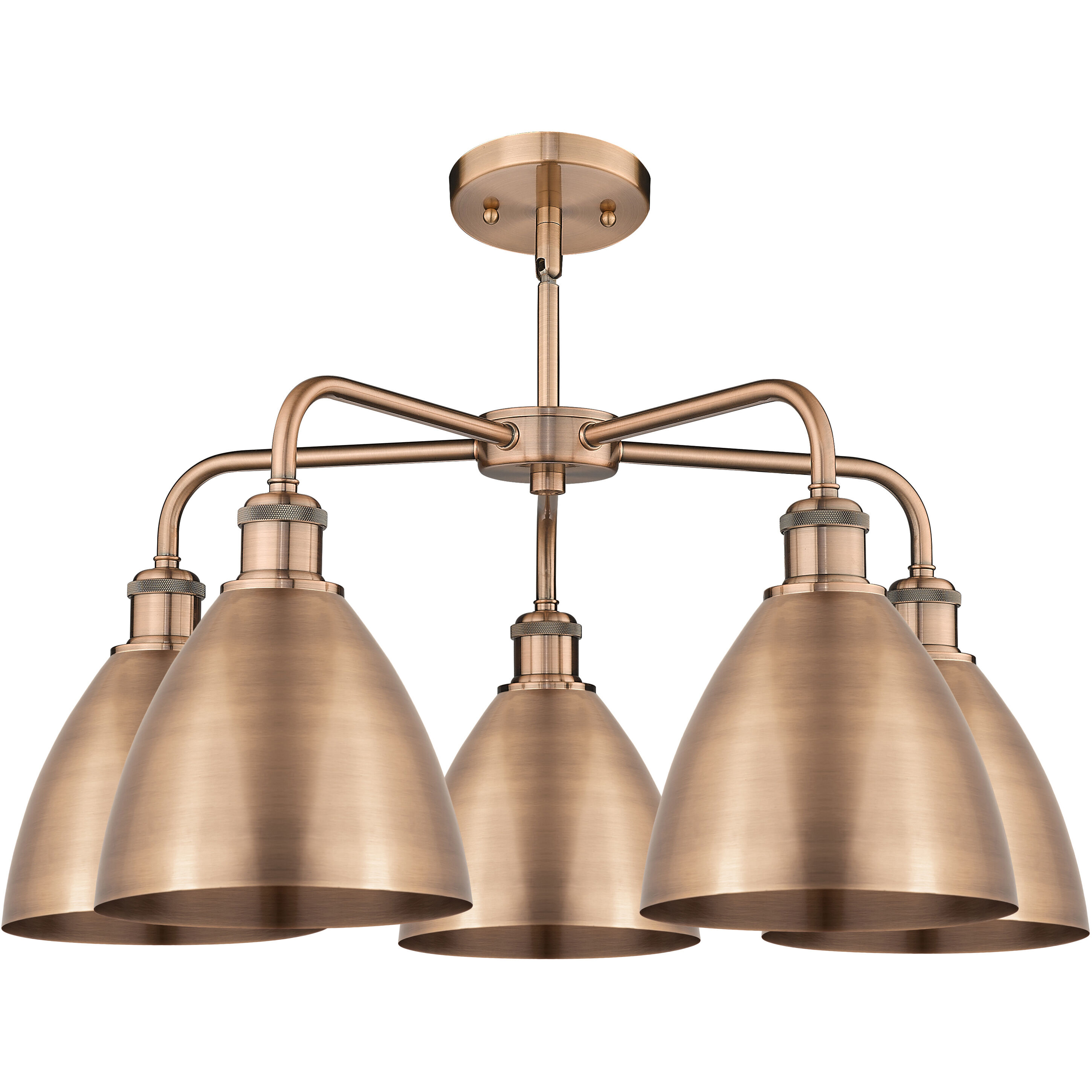 Ballston Dome 5 Light 25.5 inch Antique Copper Chandelier Ceiling Light