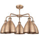 Ballston Dome 5 Light 25.5 inch Antique Copper Chandelier Ceiling Light