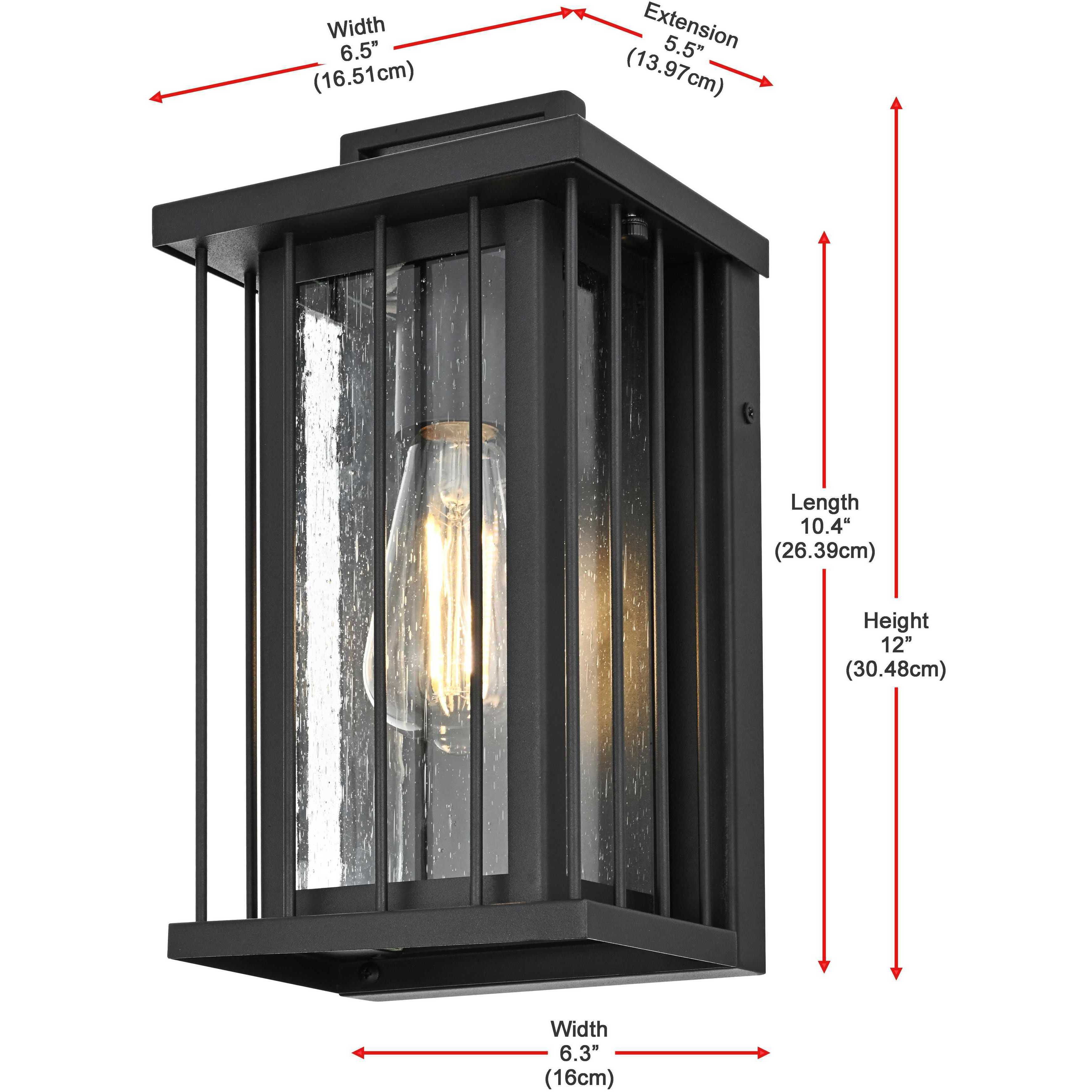 Sedgley 1 Light 12 inch Black Outdoor Wall Sconce