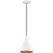 Geneva 1 Light 7 inch White with Brushed Nickel Accents Mini Pendant Ceiling Light