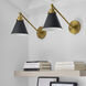 C&M by Chapman & Myers Wellfleet 15.88 inch 75 watt Midnight Black and Burnished Brass Task Sconce Wall Light in Midnight Black / Burnished Brass