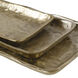 Artisan Textured Light Antique Gold Trays, Set of 3