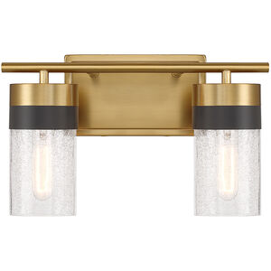 Brickell 2 Light 14 inch Warm Brass Bathroom Vanity Light Wall Light