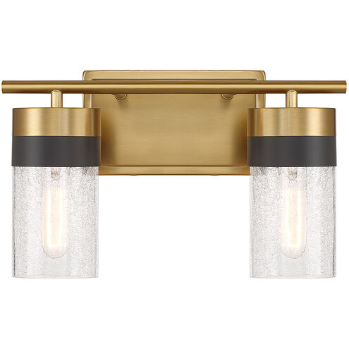 Brickell 2 Light 14 inch Warm Brass Bathroom Vanity Light Wall Light