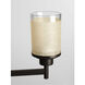 Alexa 6 Light 25 inch Antique Bronze Chandelier Ceiling Light in Etched Umber Linen with Clear Top