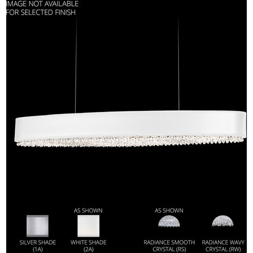 Eclyptix LED LED 36 inch Polished Stainless Steel Linear Pendant Ceiling Light in White, Wavy Layout, Wavy Layout