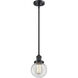 Franklin Restoration Beacon 1 Light 6 inch Matte Black Mini Pendant Ceiling Light in Incandescent, Clear, Franklin Restoration