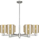Arcadia Cobbleskill 6 Light 34.75 inch Satin Nickel Chandelier Ceiling Light in Mercury