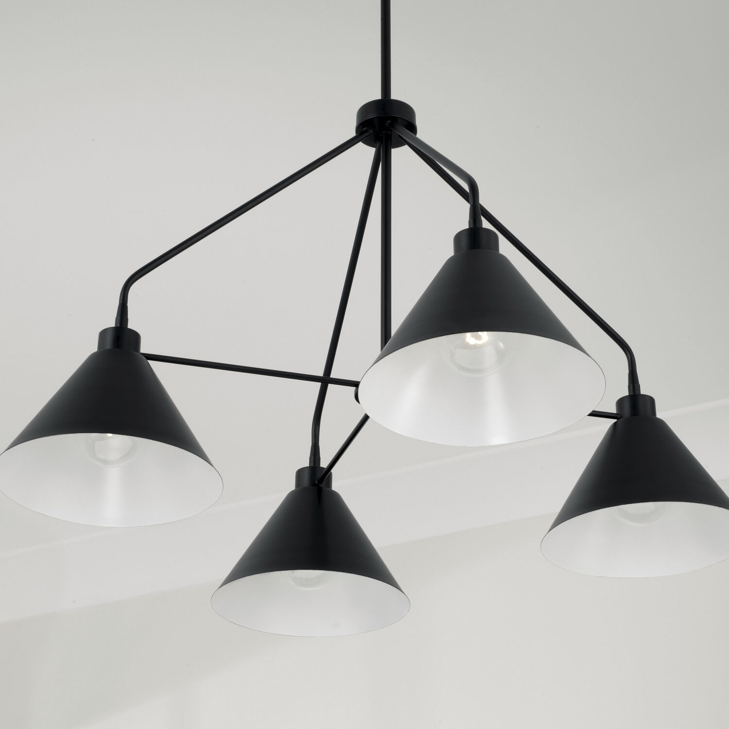 Alden 4 Light 32.5 inch Matte Black Chandelier Ceiling Light