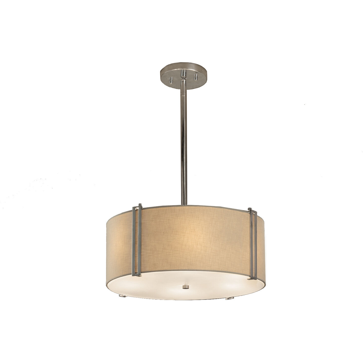 Textile 14.5 inch Polished Chrome Pendant Ceiling Light in Incandescent Gray