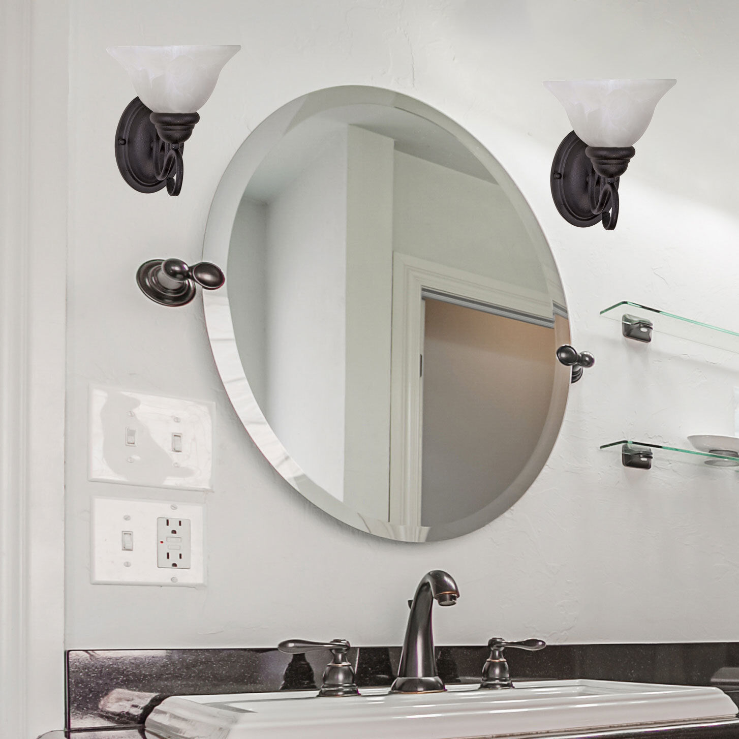 Castillo 1 Light 9 inch Textured Black Vanity Light Wall Light