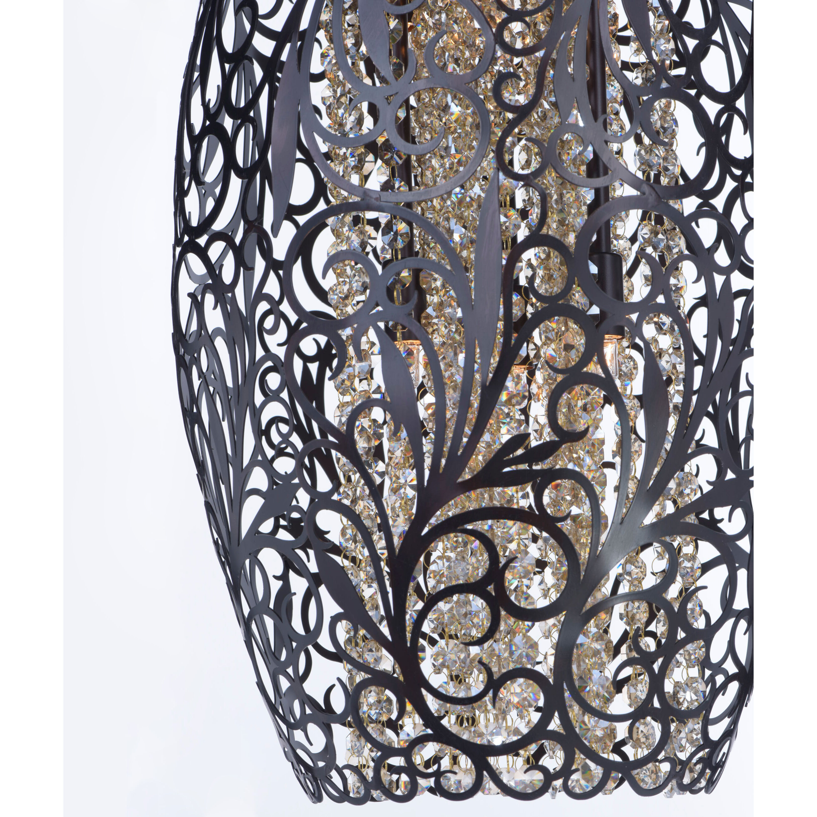 Arabesque 1 Light 6.5 inch Oil Rubbed Bronze Mini Pendant Ceiling Light in Cognac