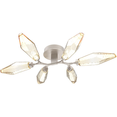 Rock Crystal LED 36.4 inch Beige Silver Flush Mount Ceiling Light in Metallic Beige Silver, Chilled Amber, 2700K LED
