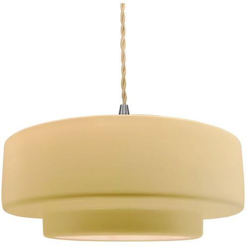Radiance LED 14.5 inch Muted Yellow and Brushed Nickel Pendant Ceiling Light