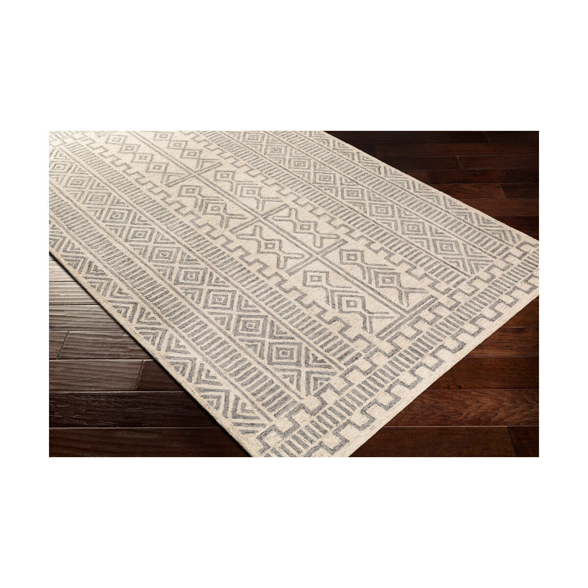 Granada 90 X 60 inch Medium Gray/Beige/Charcoal Rugs