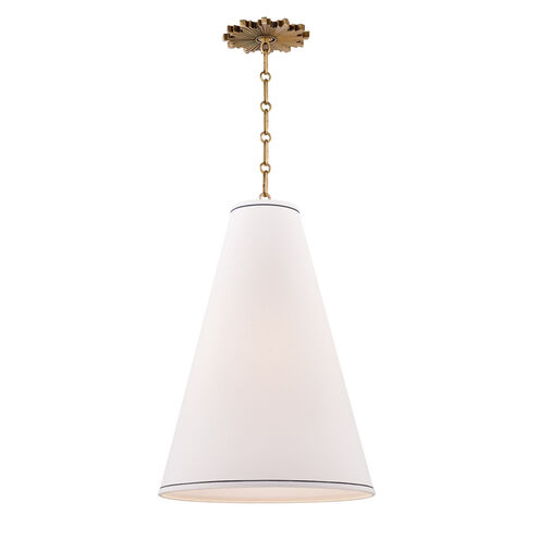 Worth 1 Light 16 inch Aged Brass Pendant Ceiling Light