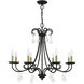 Daphne 8 Light 29.75 inch Black with Antique Brass Finish Accents Chandelier Ceiling Light in Black with Antique Brass Accents, Large