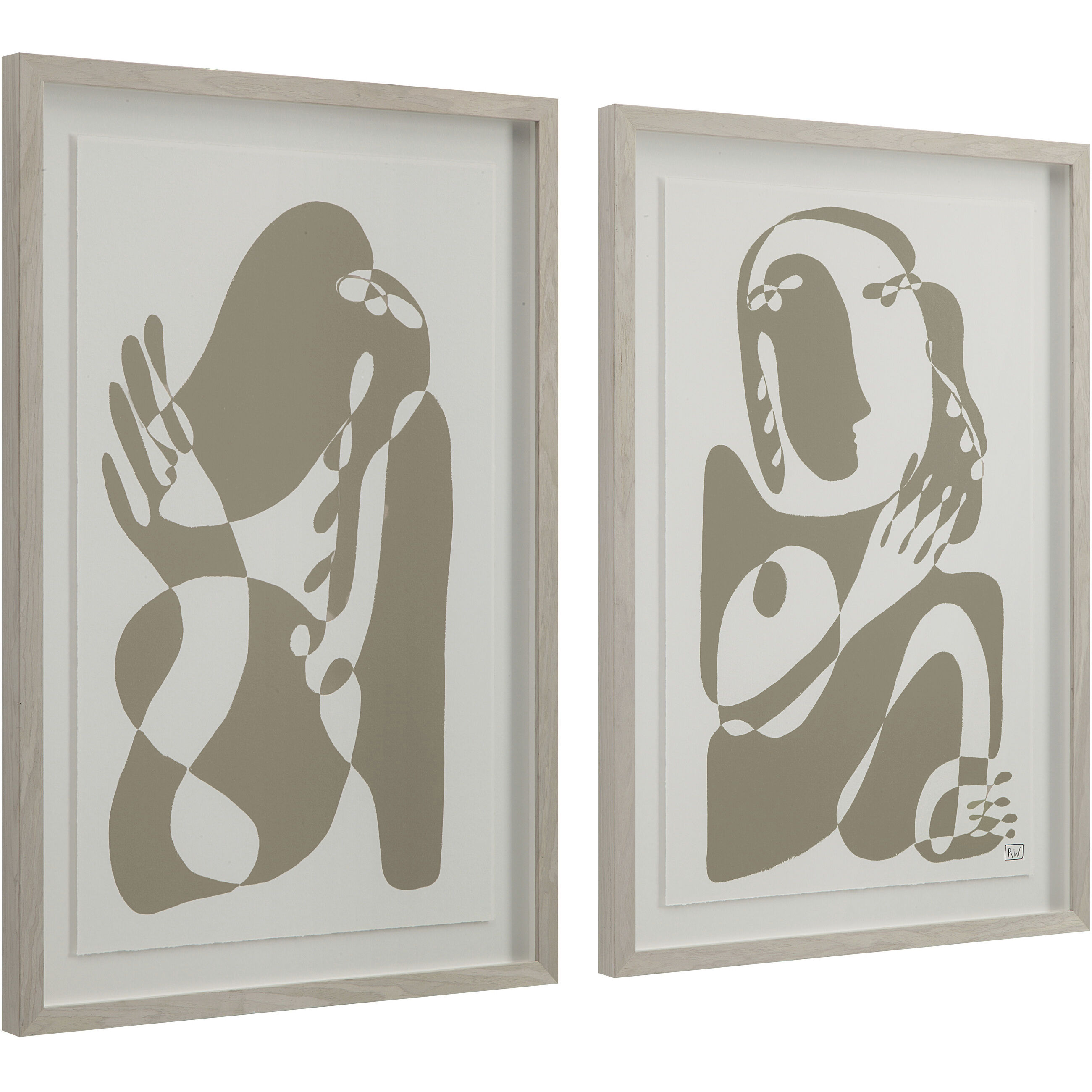 Cybel Beige/White Canvas Art, 2 Piece