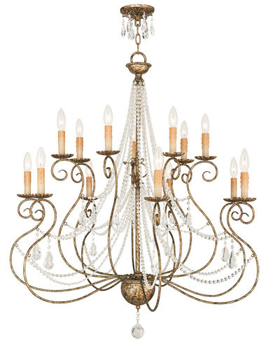 Isabella 14 Light 36 inch Hand Applied European Bronze Foyer Chandelier Ceiling Light