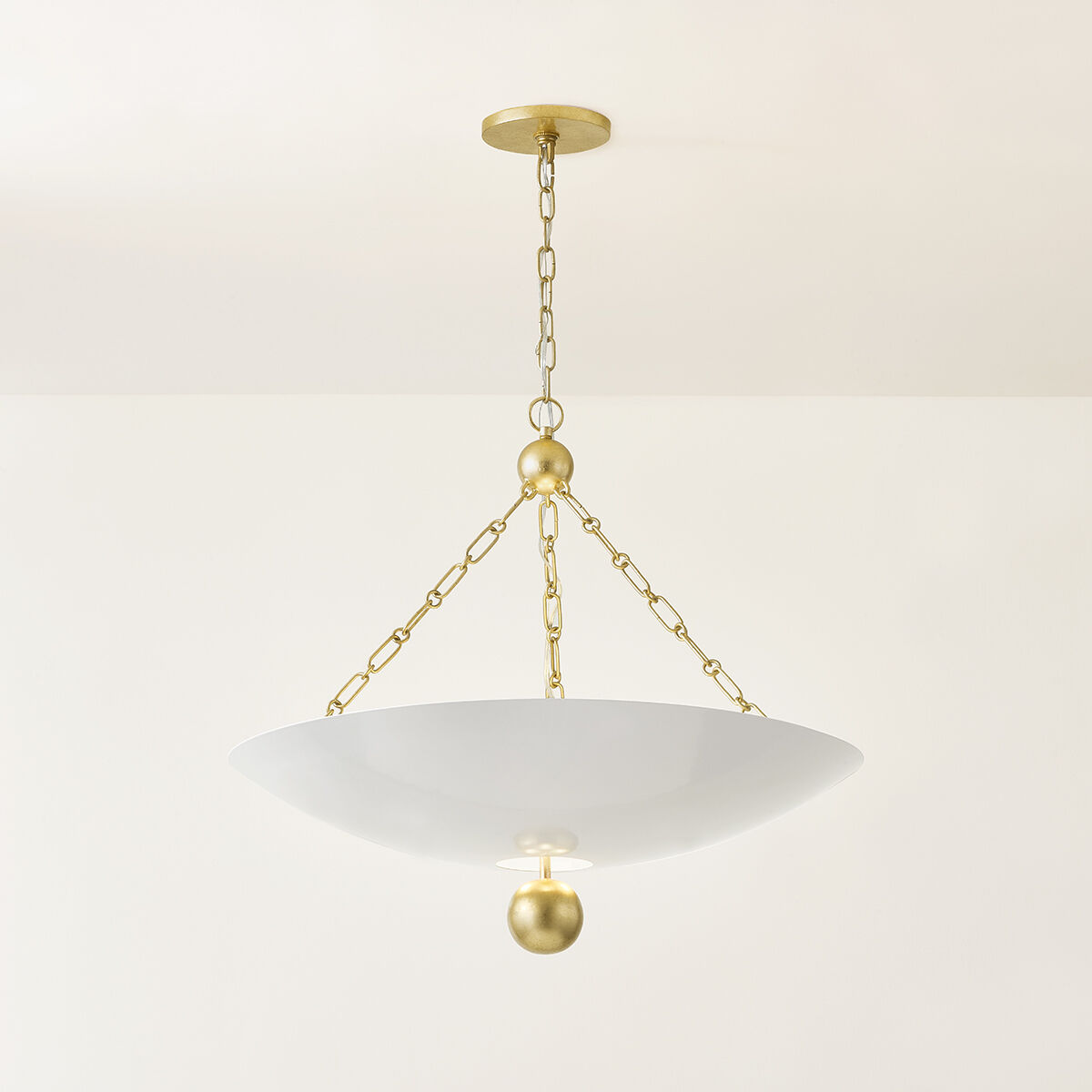 Amali 3 Light 26 inch Vintage Gold Leaf/Soft White Pendant Ceiling Light
