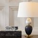 Aubrey 26.5 inch 150.00 watt Black and Gray Flower Marble with Antique Brass Table Lamp Portable Light