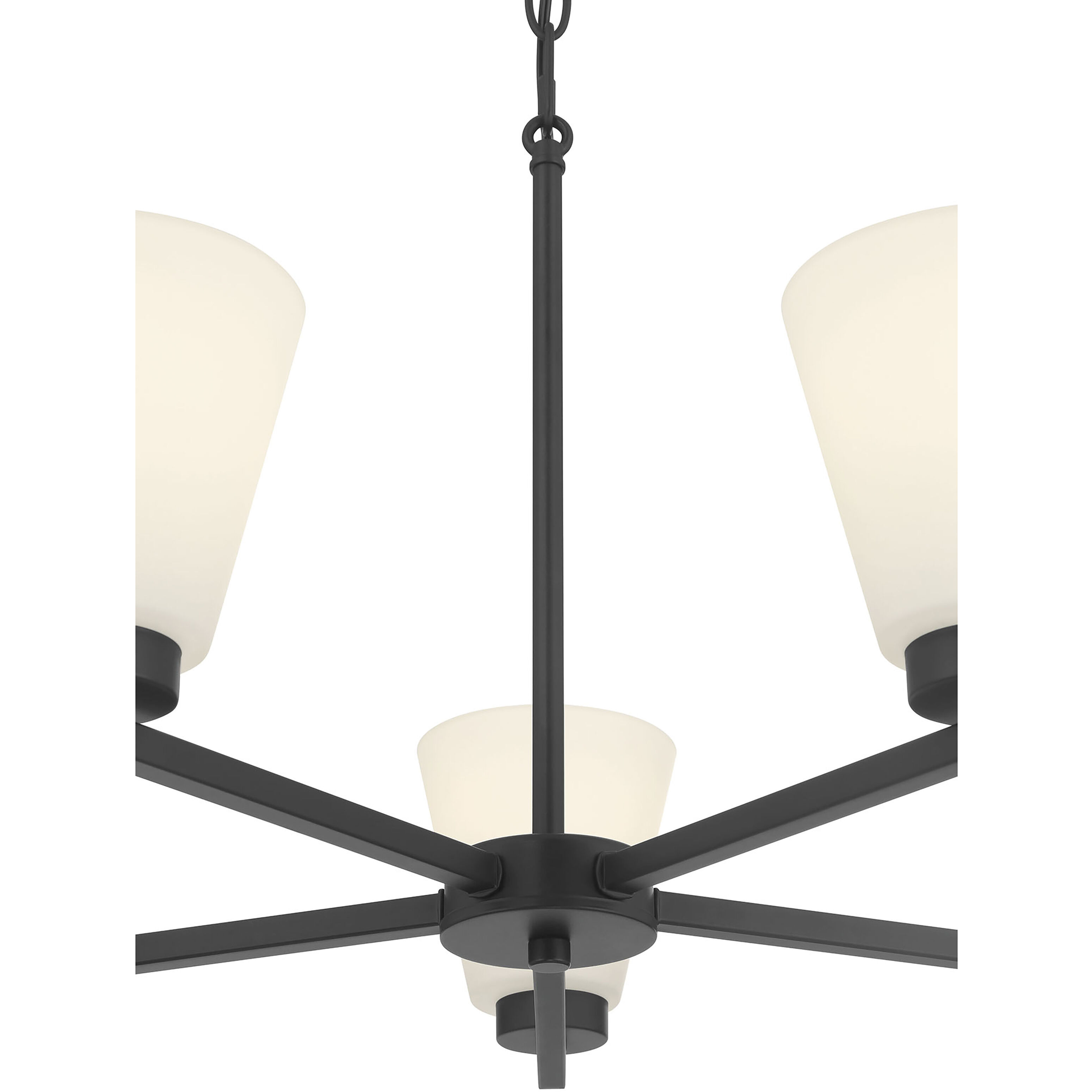 Strayhan 5 Light 24 inch Matte Black Chandelier Ceiling Light