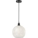Edison White Mouchette 1 Light 12 inch Matte Black Cord Hung Pendant Ceiling Light