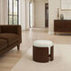 Capsula 18 inch Walnut Veneer and Off-White Ottoman