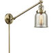 Small Bell 30 inch 60.00 watt Antique Brass Swing Arm Wall Light, Franklin Restoration