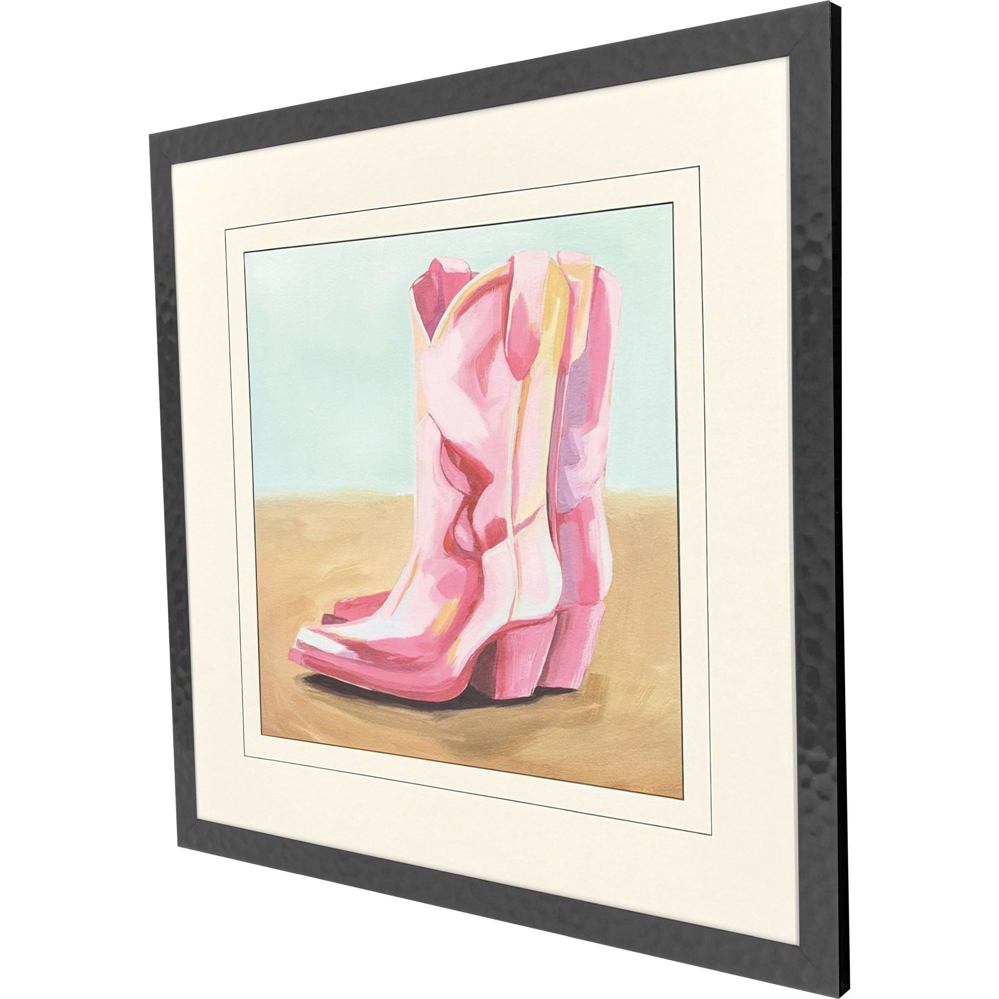 Cowboy Barbee Pink and Turquoise and Rust Framed Art, Propac