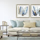 Refined Blue and Beige and Gray and Metallic Framed Art