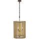 Suratto 6 Light 18 inch Matte Black and Honey Blonde Foyer Pendant Ceiling Light in Matte Black/Honey Blonde