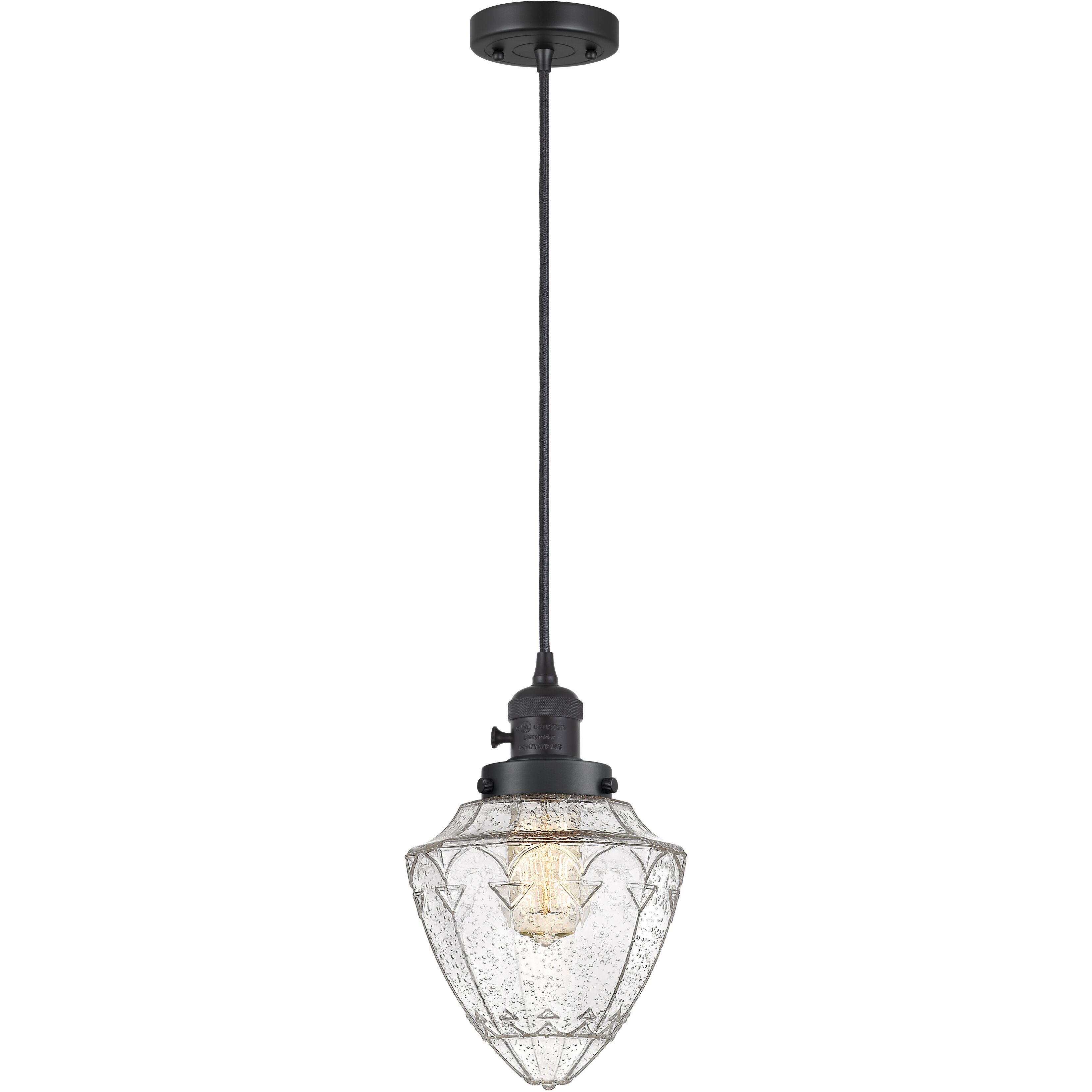 Franklin Restoration Bullet LED 7 inch Matte Black Mini Pendant Ceiling Light in Seedy