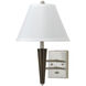Hotel 1 Light 11 inch Brushed Steel and Espresso Wall Lamp Wall Light