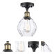 Ballston Small Waverly 1 Light 6 inch Black Antique Brass Semi-Flush Mount Ceiling Light, Ballston