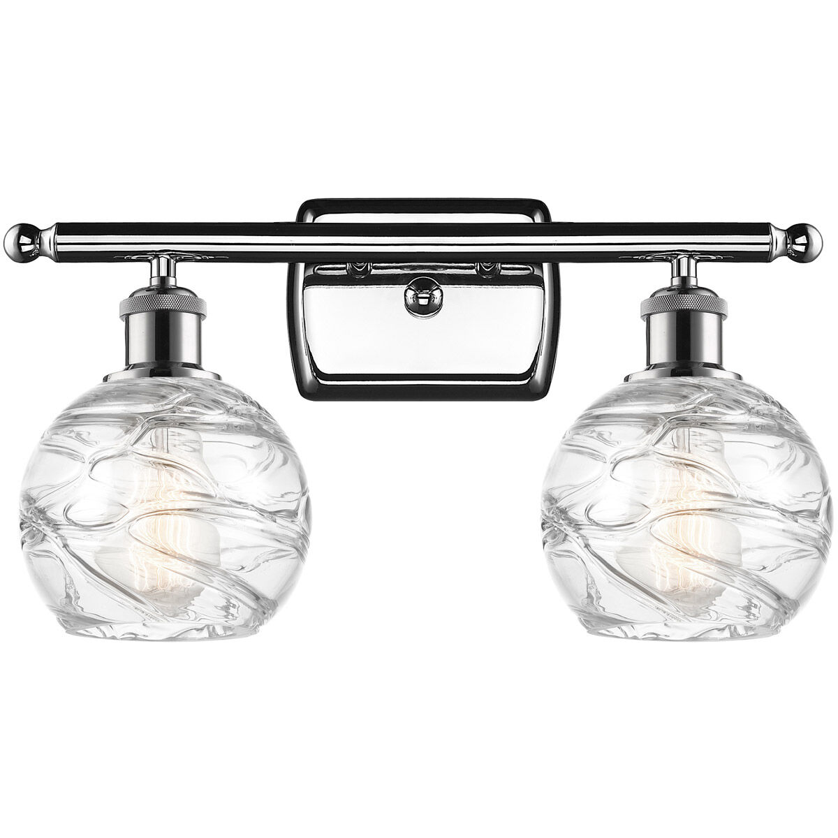 Ballston Small Deco Swirl 2 Light 16 inch Polished Chrome Bath Vanity Light Wall Light, Ballston