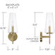 Aaron 1 Light 5 inch Aged Brass Sconce Wall Light