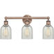 Caledonia 3 Light 23 inch Antique Copper and Mouchette Bath Vanity Light Wall Light