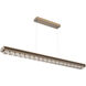 Tessera LED 62.6 inch Novel Brass with Cocoa Linear Chandelier Ceiling Light