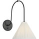 Amber Lewis Malia LED 8 inch Bronze Arched Wall Light in Silk Pleated