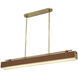 Valise LED 5 inch Vintage Brass and Cognac Leather Pendant Ceiling Light