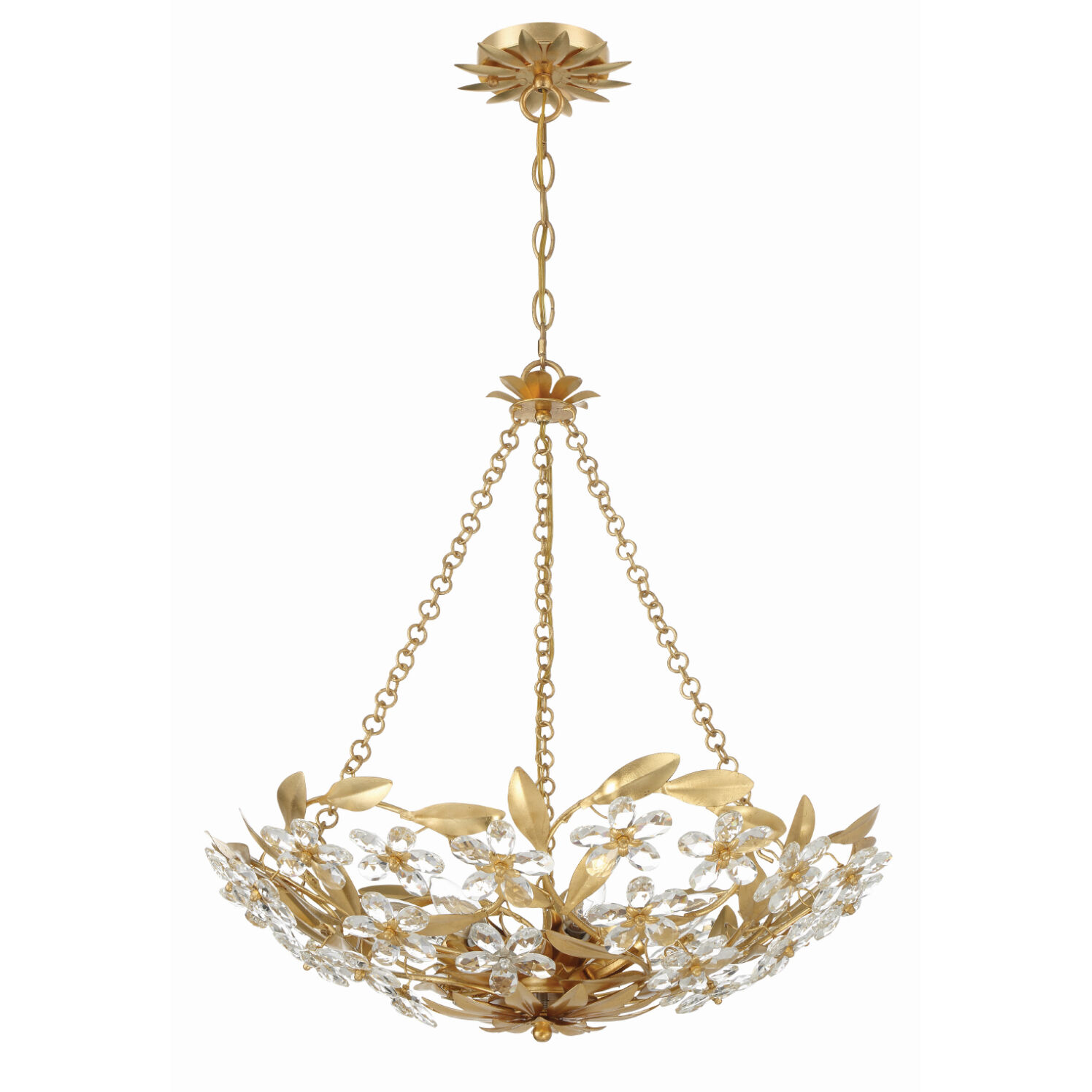 Marselle 6 Light 24 inch Antique Gold Chandelier Ceiling Light