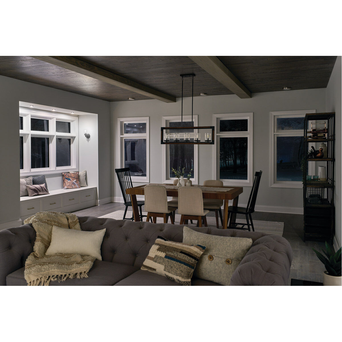 Marimount 5 Light 4.25 inch Auburn Stained Chandelier Linear Ceiling Light