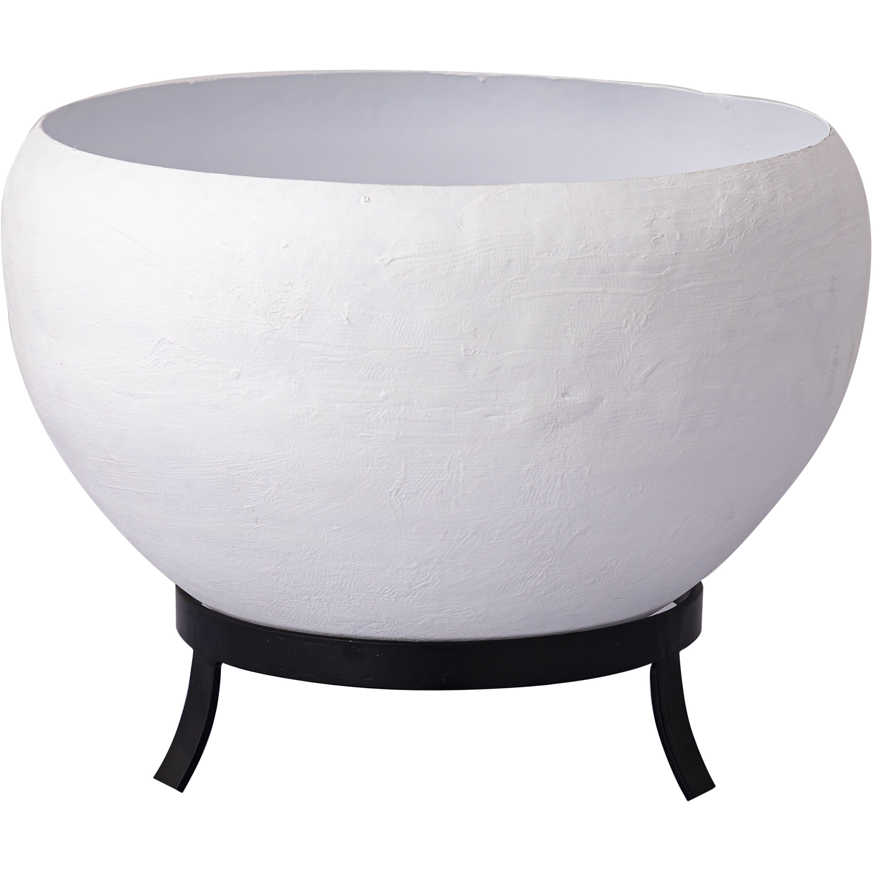 Teris Plaster White with Aged Black Indoor Planter