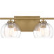 Glint 2 Light 15.5 inch Legacy Brass Vanity Light Wall Light