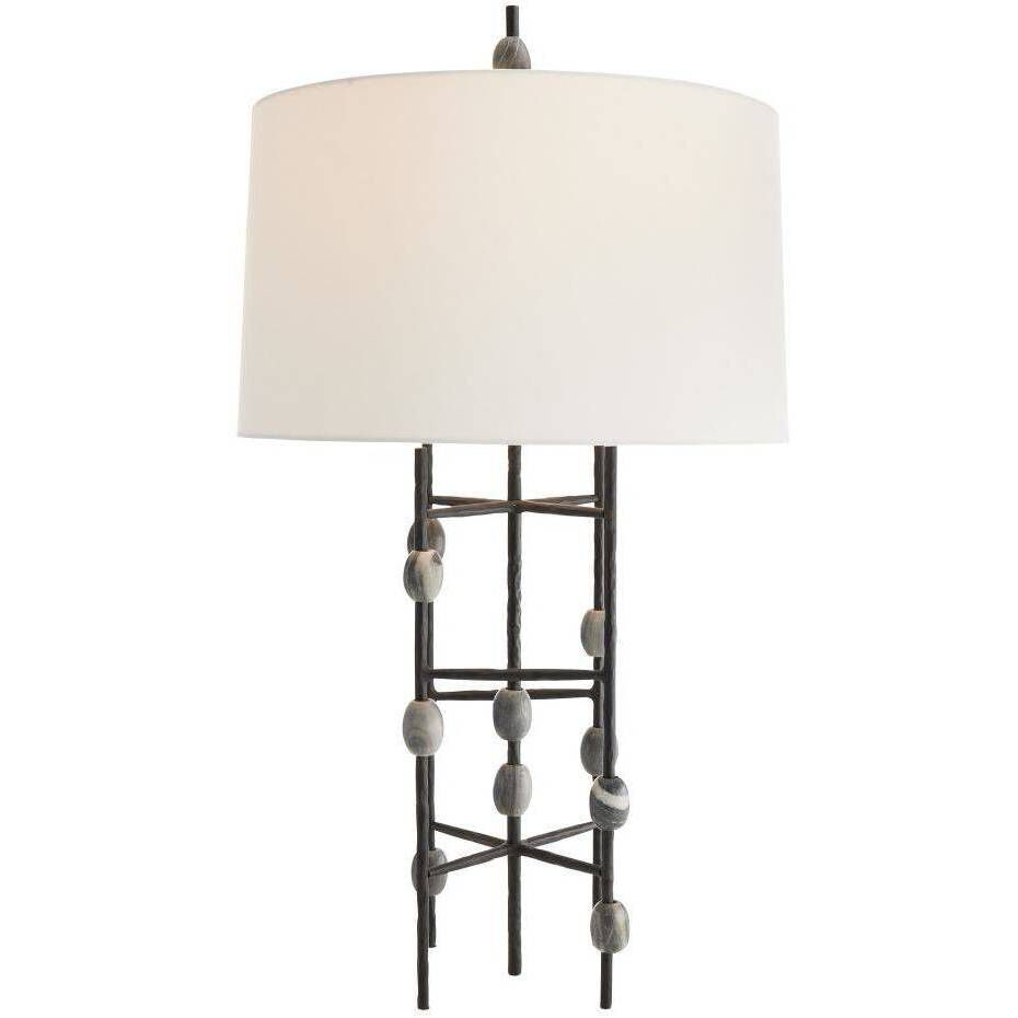 Howes 32 inch 150.00 watt Natural Iron and Galaxy Marble Lamp Portable Light