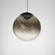 Planetary LED 9.75 inch Black Single Pendant Ceiling Light in Smoke