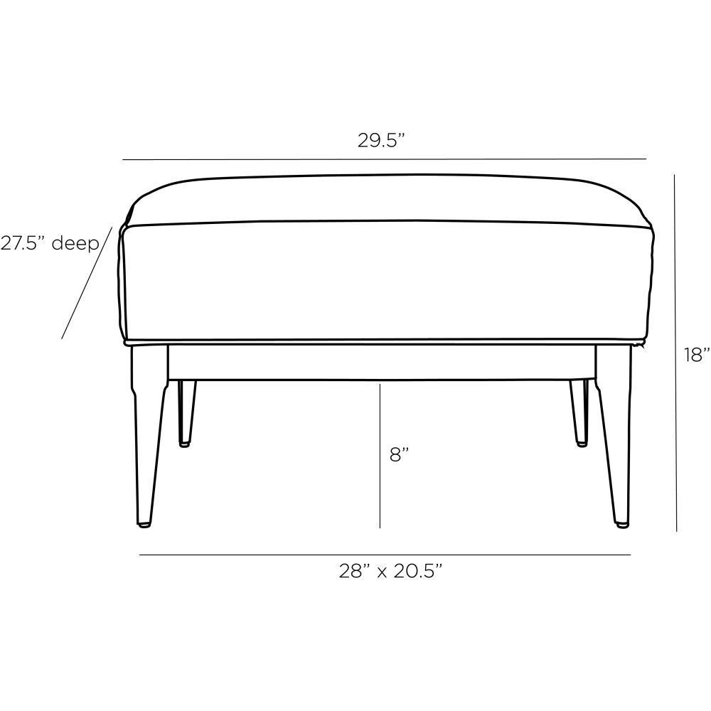 Laurette 18 inch White Ottoman